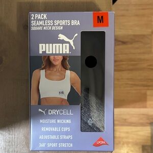 Puma Seamless Sports Bra 2 Pack - White and Black